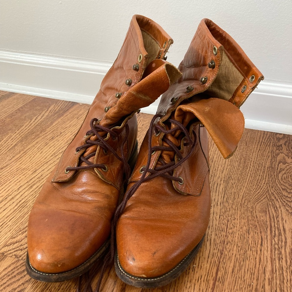 Vintage Justin lace up Roper riding boots wide